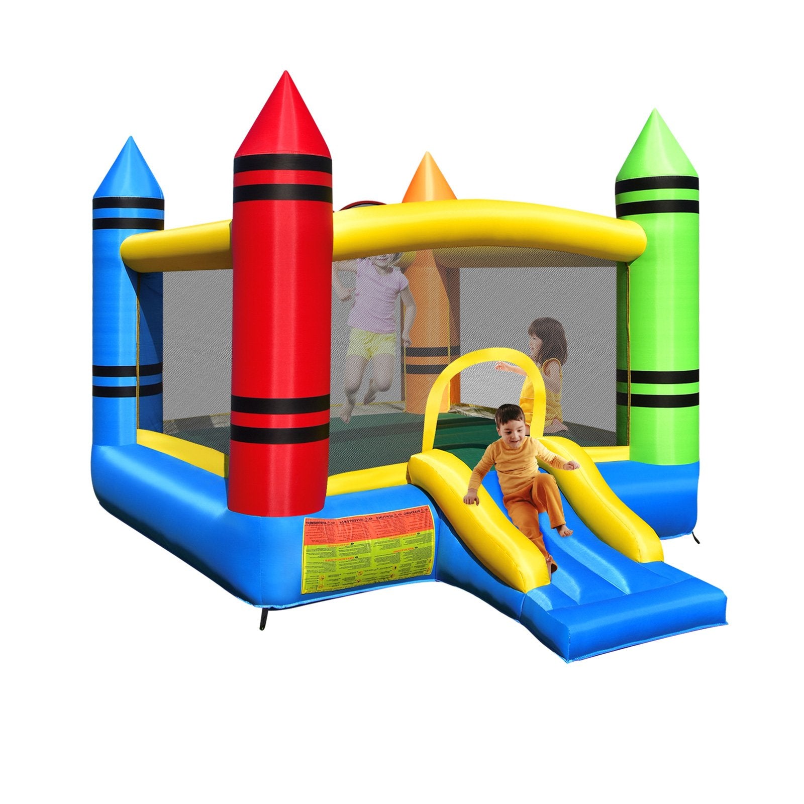 Kids Inflatable Bounce House with Slide and Ocean Balls Not Included Blower Bounce House Colorful at Gallery Canada