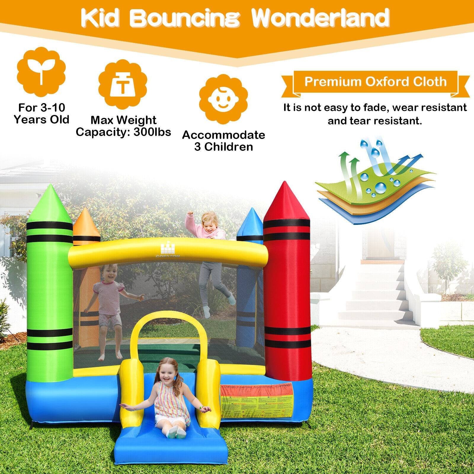 Kids Inflatable Bounce House with Slide and Ocean Balls Not Included Blower Bounce House   at Gallery Canada