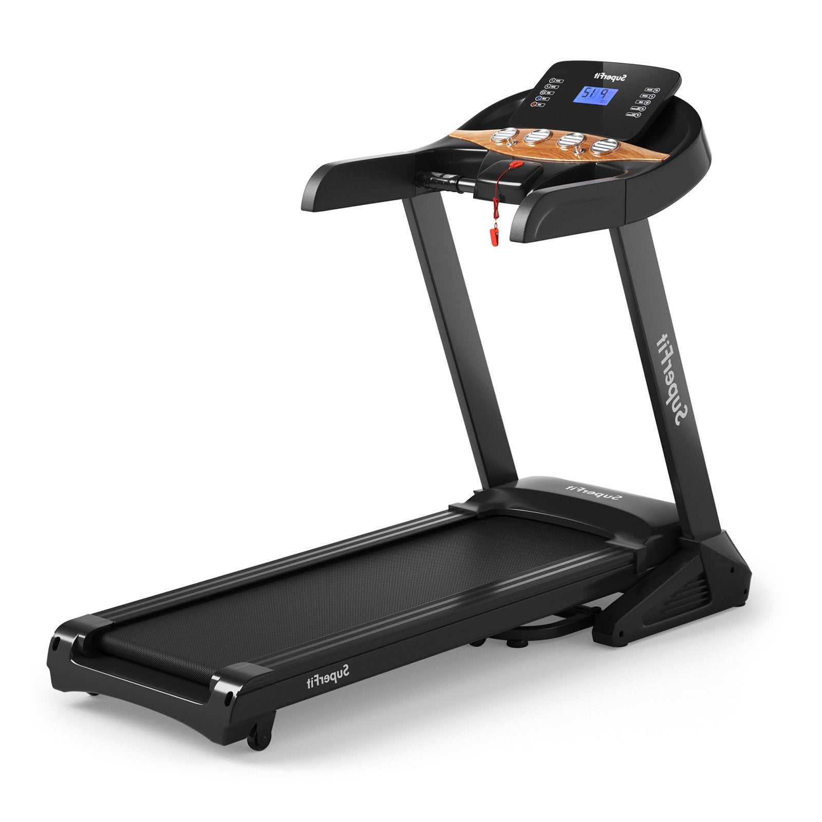 3.75HP Electric Folding Treadmill with Auto Incline 12 Program APP Control, Black Treadmills   at Gallery Canada