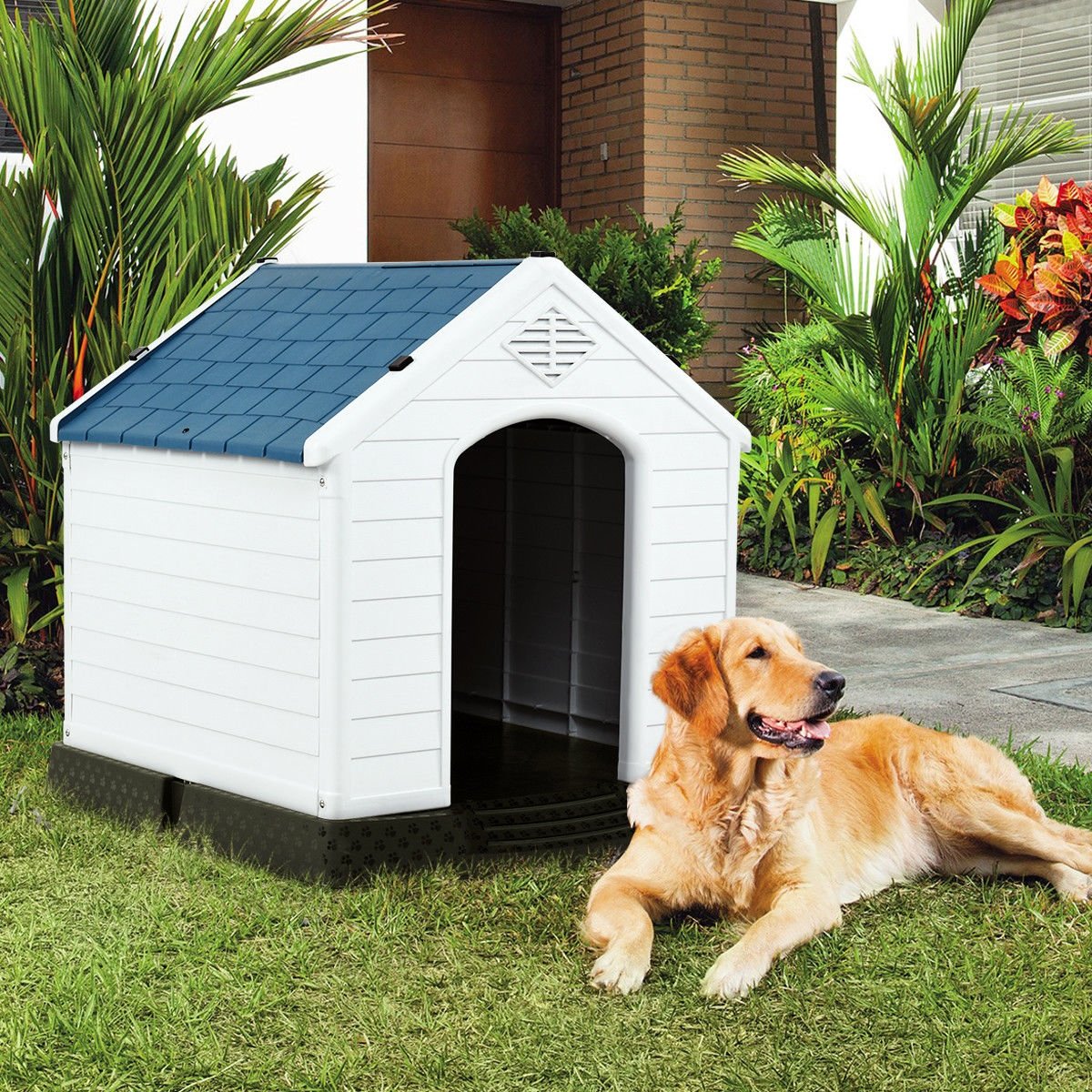 Indoor/Outdoor Waterproof Plastic Dog House Pet Puppy Shelter , Multicolor Dog Kennels   at Gallery Canada