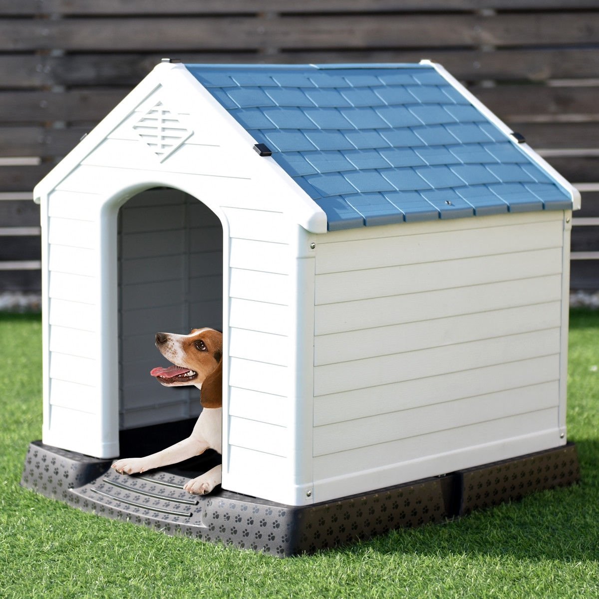 Indoor/Outdoor Waterproof Plastic Dog House Pet Puppy Shelter , Multicolor Dog Kennels   at Gallery Canada