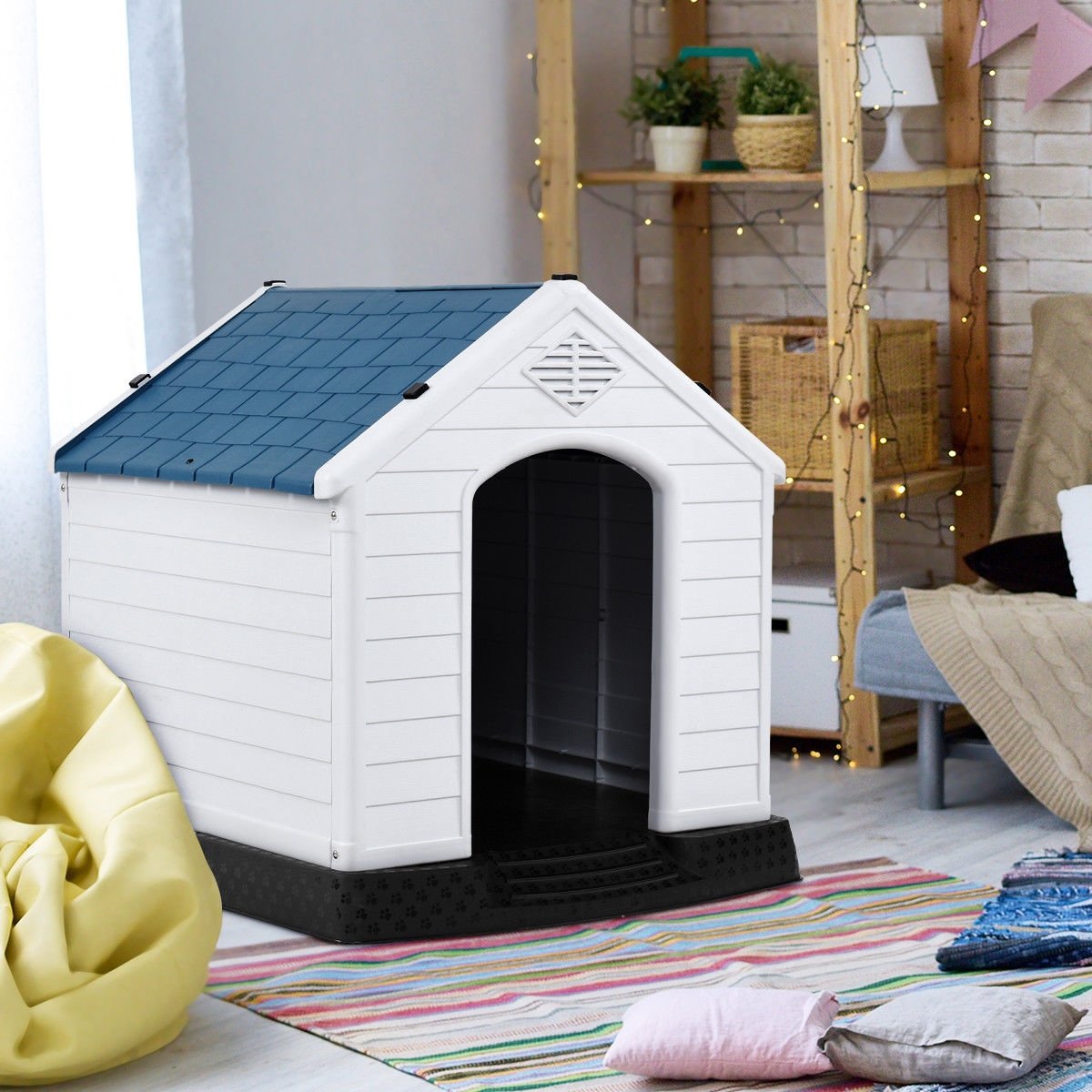 Indoor/Outdoor Waterproof Plastic Dog House Pet Puppy Shelter , Multicolor Dog Kennels   at Gallery Canada