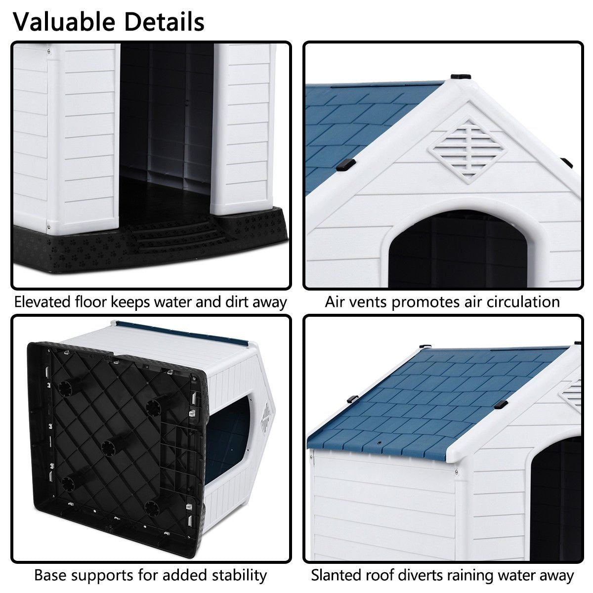 Indoor/Outdoor Waterproof Plastic Dog House Pet Puppy Shelter , Multicolor Dog Kennels   at Gallery Canada