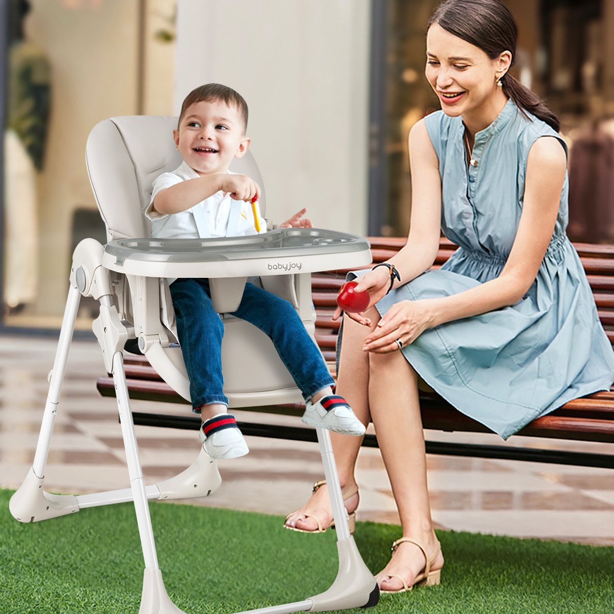 Baby Convertible High Chair with Wheels, Gray High Chairs   at Gallery Canada