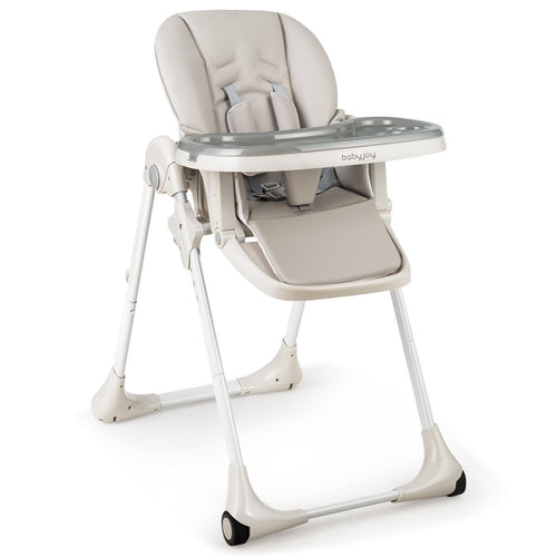 Baby Convertible High Chair with Wheels, Gray