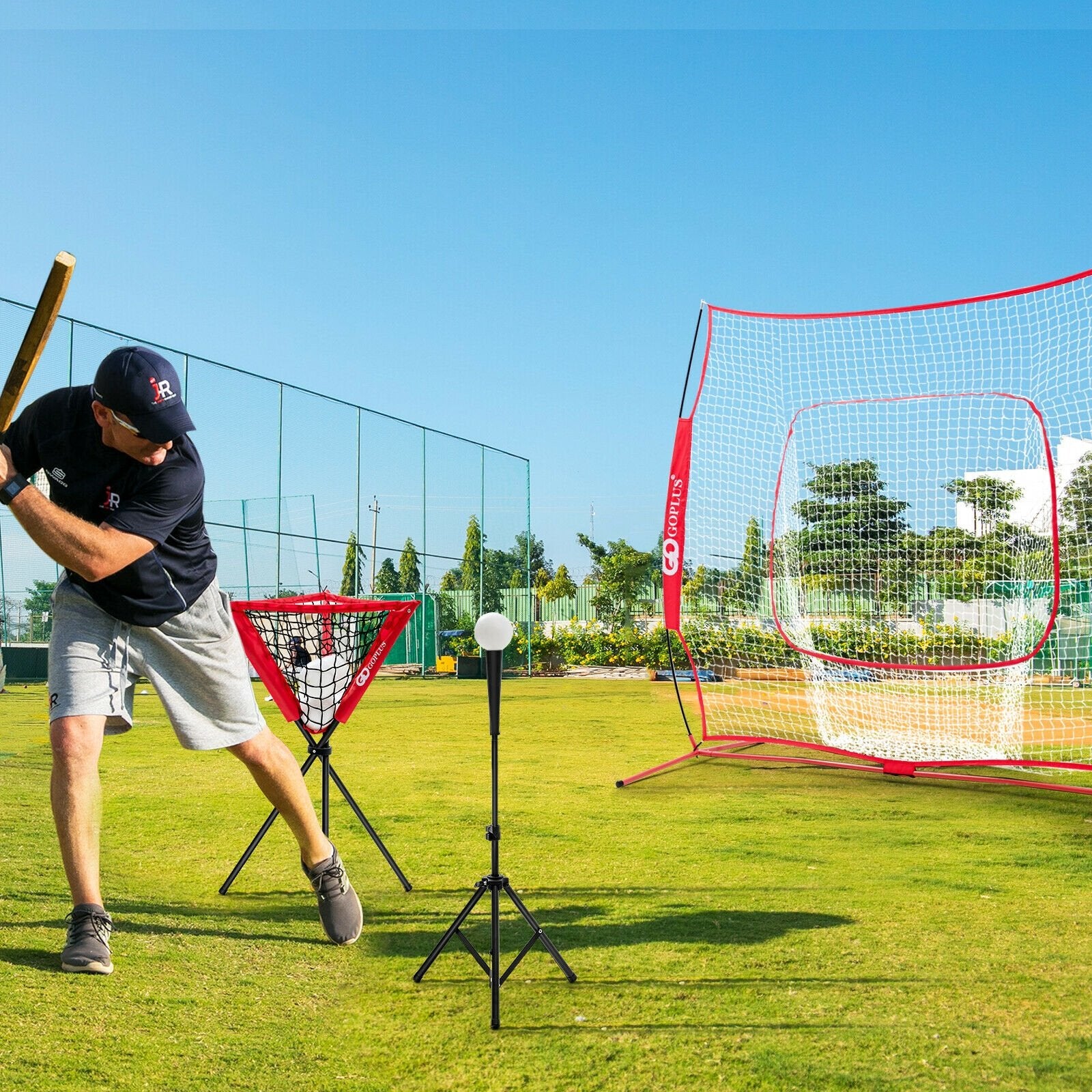 Portable Practice Net Kit with 3 Carrying Bags, Red Sport Equipments   at Gallery Canada