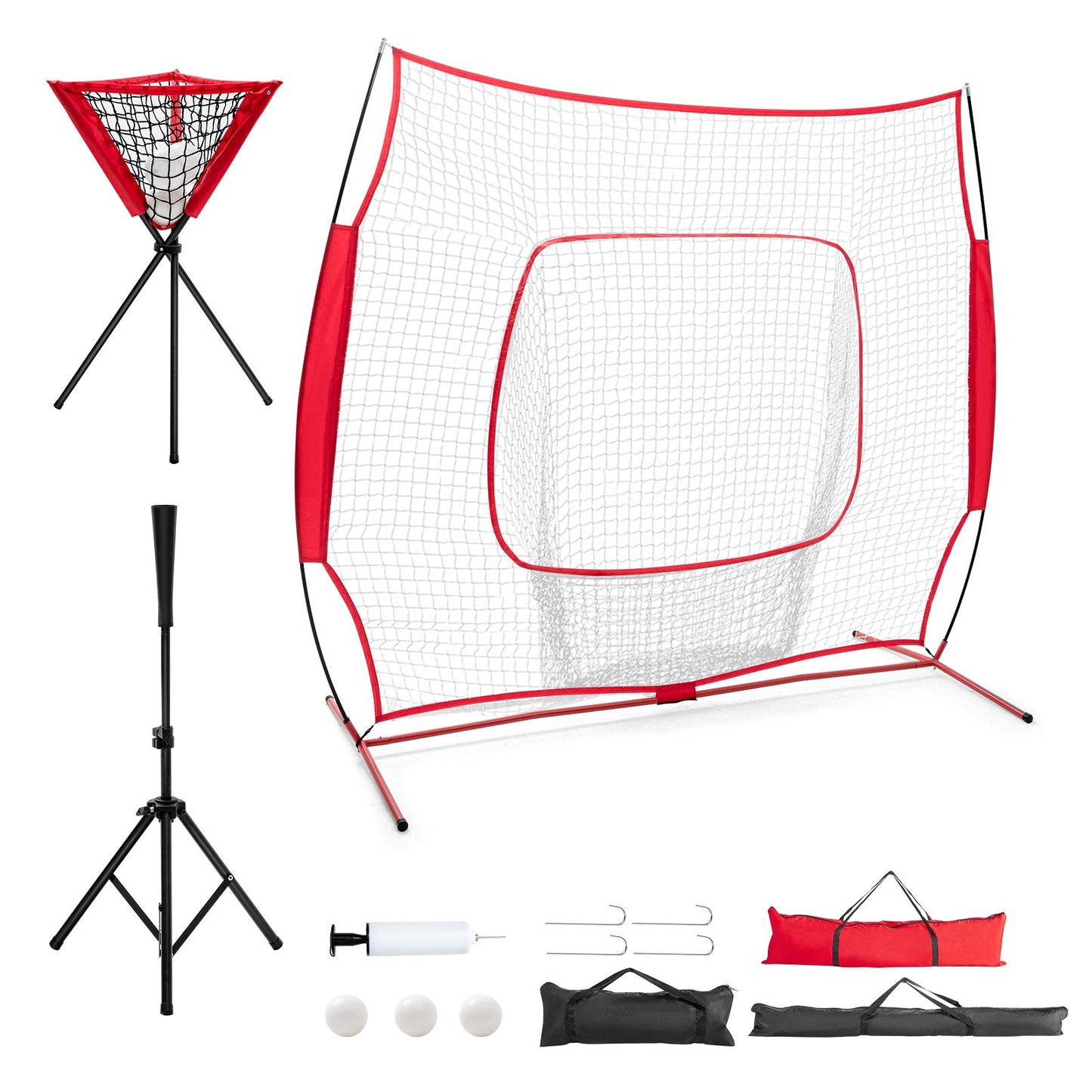 Portable Practice Net Kit with 3 Carrying Bags, Red Sport Equipments   at Gallery Canada