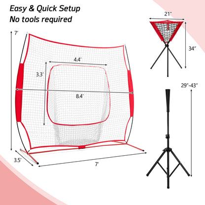 Portable Practice Net Kit with 3 Carrying Bags, Red Sport Equipments   at Gallery Canada