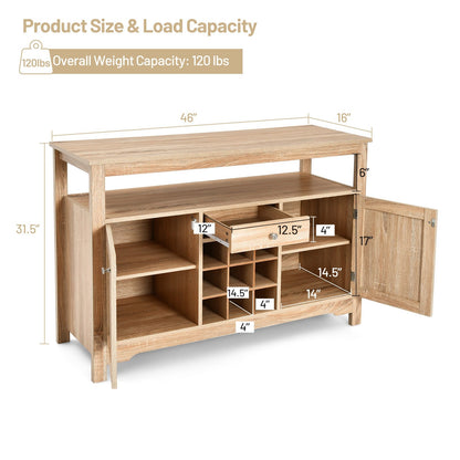 Buffet Server Sideboard Wine Cabinet Console, Natural Sideboards Cabinets & Buffets   at Gallery Canada