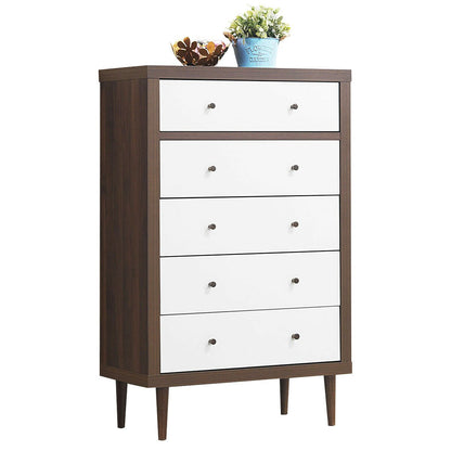 Antique-Style Free-Standing Dresser with 5 Drawers, White Dressers & Chests   at Gallery Canada