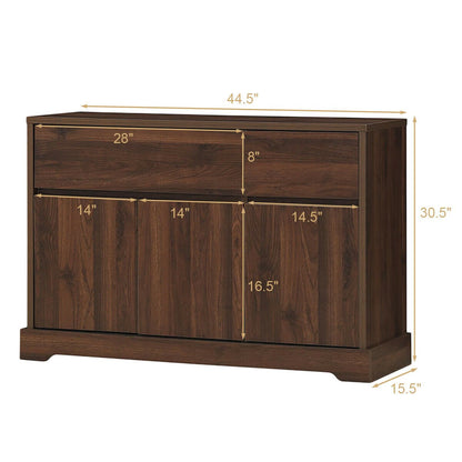 Storage Buffet Sideboard with 2 Drawers and 2 Cabinets, Walnut Sideboards Cabinets & Buffets   at Gallery Canada