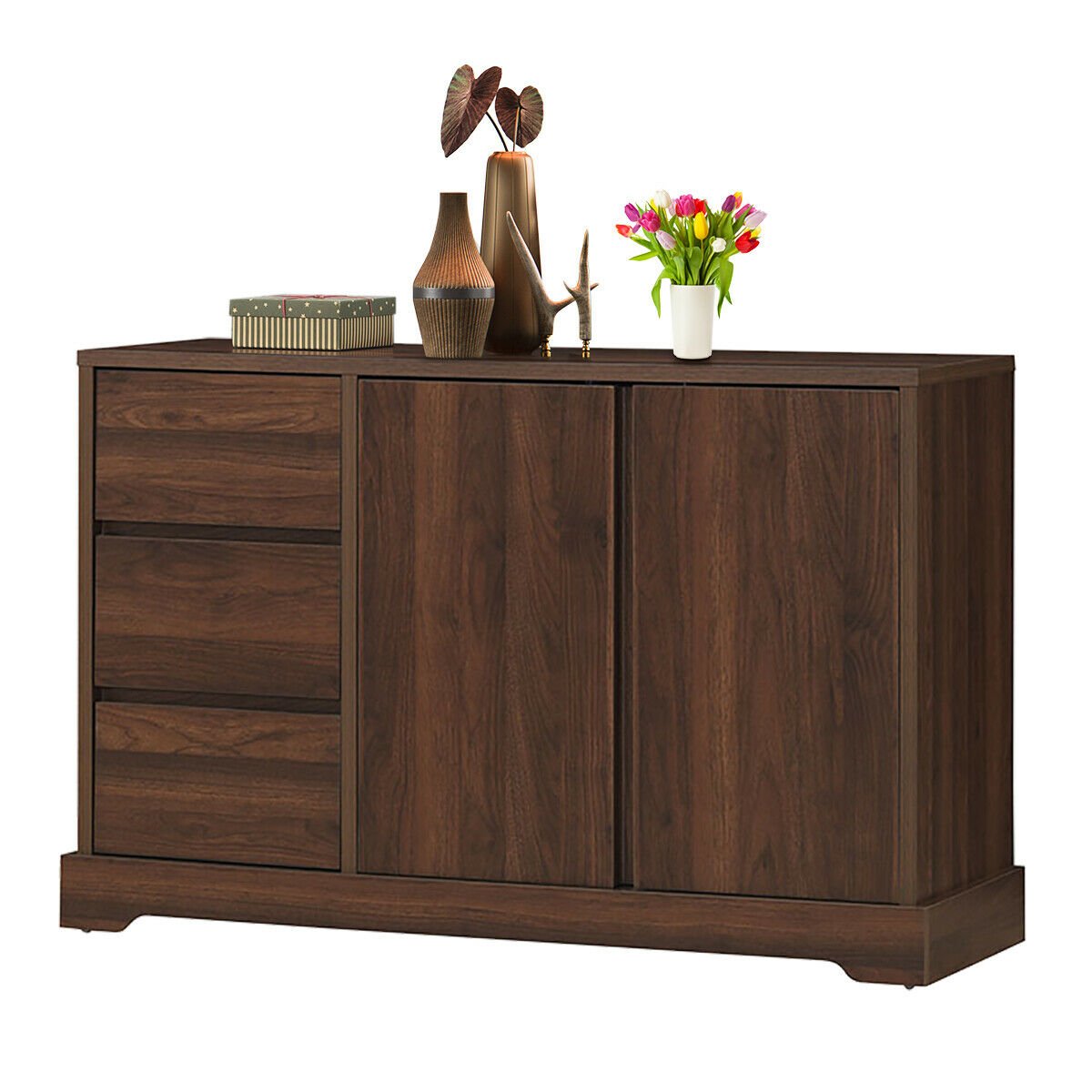 Buffet Sideboard Storage Console Table with 3 Drawers and 2-Door Cabinets Sideboards Cabinets & Buffets   at Gallery Canada