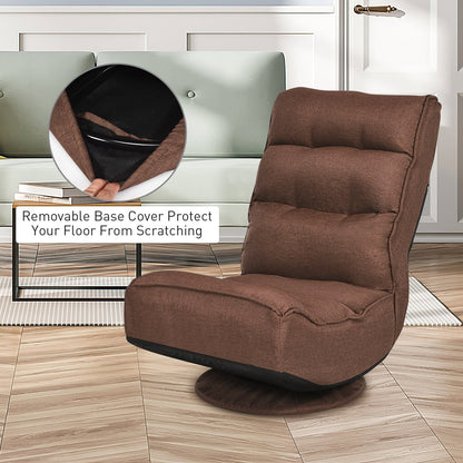 5-Position Folding Floor Gaming Chair, Rustic Brown Floor Chairs   at Gallery Canada