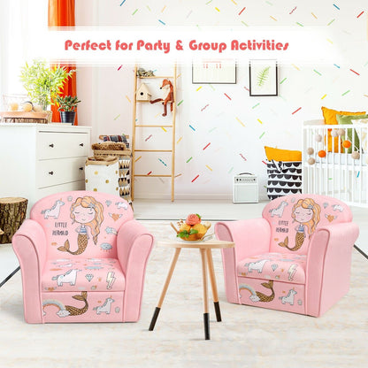 Kids Mermaid Armrest Couch Upholstered Sofa, Pink Kids Chairs & Seating   at Gallery Canada