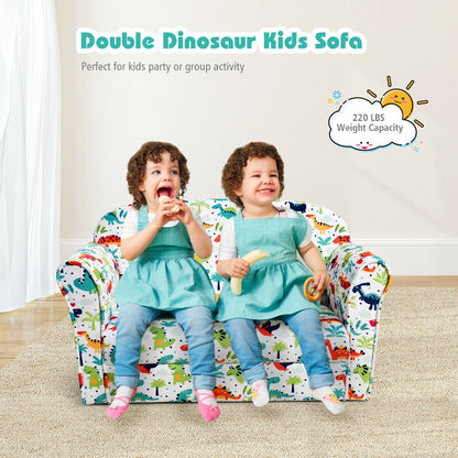 Double Kids Dinosaur Sofa Children Armrest Couch , Multicolor Kids Chairs & Seating   at Gallery Canada