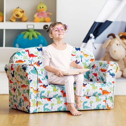 Double Kids Dinosaur Sofa Children Armrest Couch , Multicolor Kids Chairs & Seating   at Gallery Canada