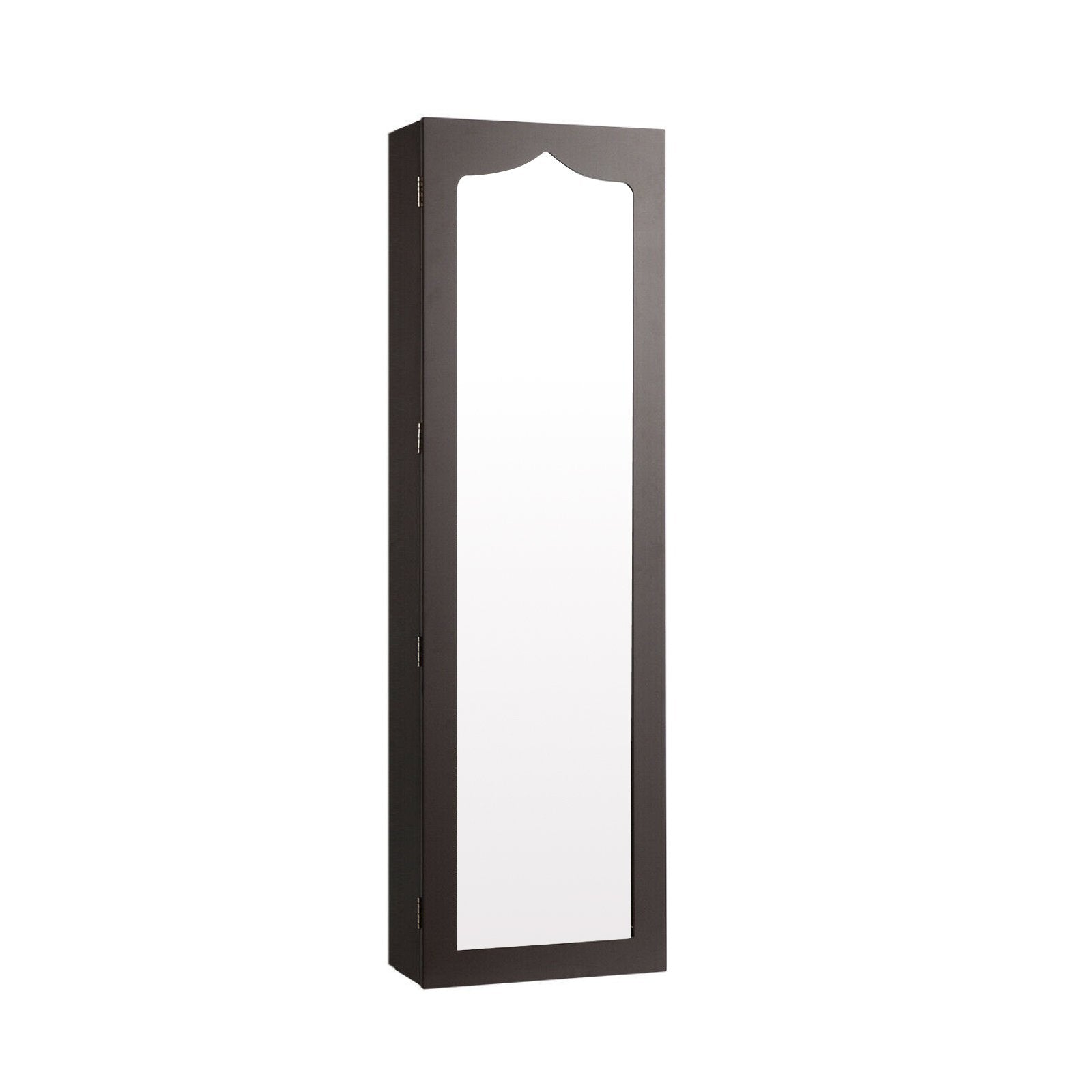 Door Hanging Mirror Jewelry Armoire with Full Length Mirror and 6 Drawers, Brown Jewelry Armoires   at Gallery Canada