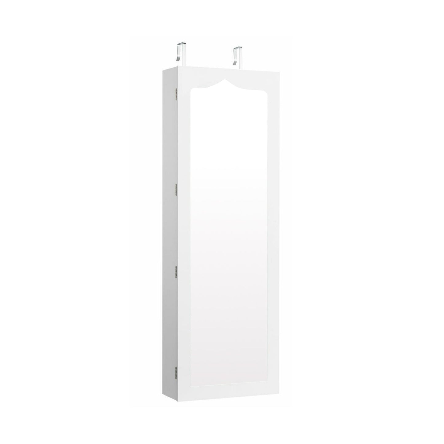 Door Hanging Mirror Jewelry Armoire with Full Length Mirror and 6 Drawers, White Jewelry Armoires   at Gallery Canada