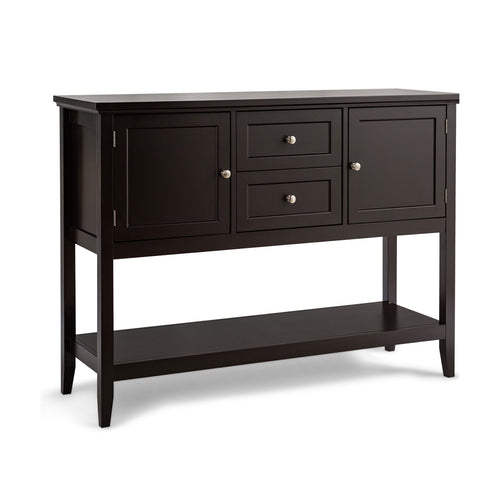 Wooden Sideboard Buffet Console Table with Drawers and Storage, Brown