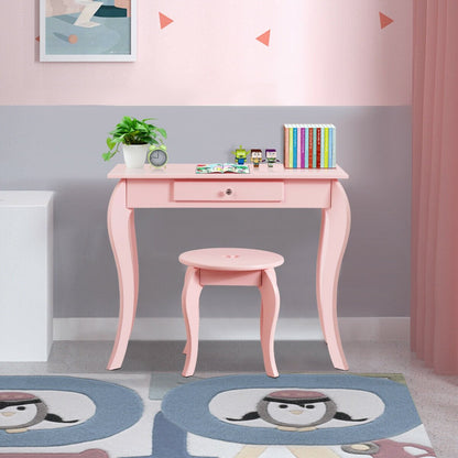 Kids Princess Makeup Dressing Play Table Set with Mirror , Pink Makeup Vanities   at Gallery Canada