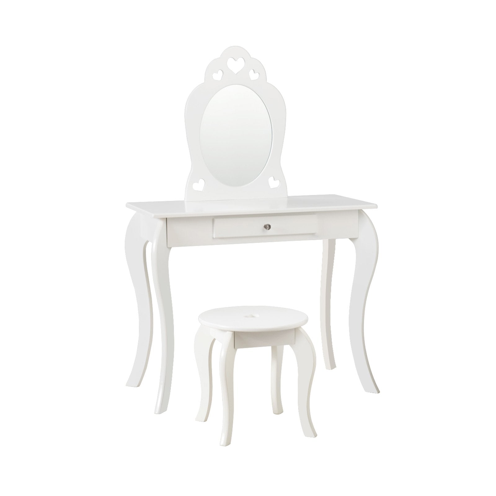 Kids Princess Makeup Dressing Play Table Set with Mirror , White Makeup Vanities   at Gallery Canada