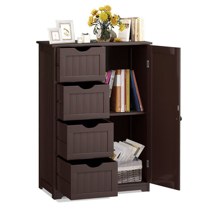 Standing Indoor Wooden Cabinet with 4 Drawers, Brown Floor Cabinets   at Gallery Canada