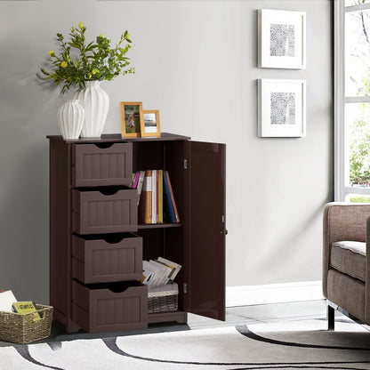 Standing Indoor Wooden Cabinet with 4 Drawers, Brown Floor Cabinets   at Gallery Canada