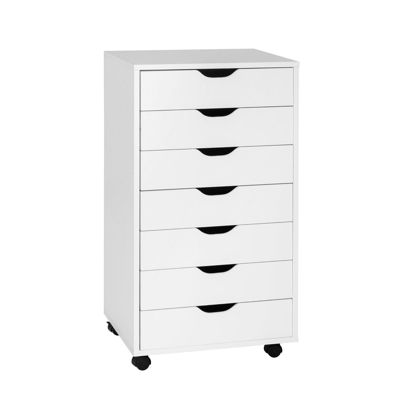 7-Drawer Chest Storage Dresser Floor Cabinet Organizer with Wheels, White - Gallery Canada