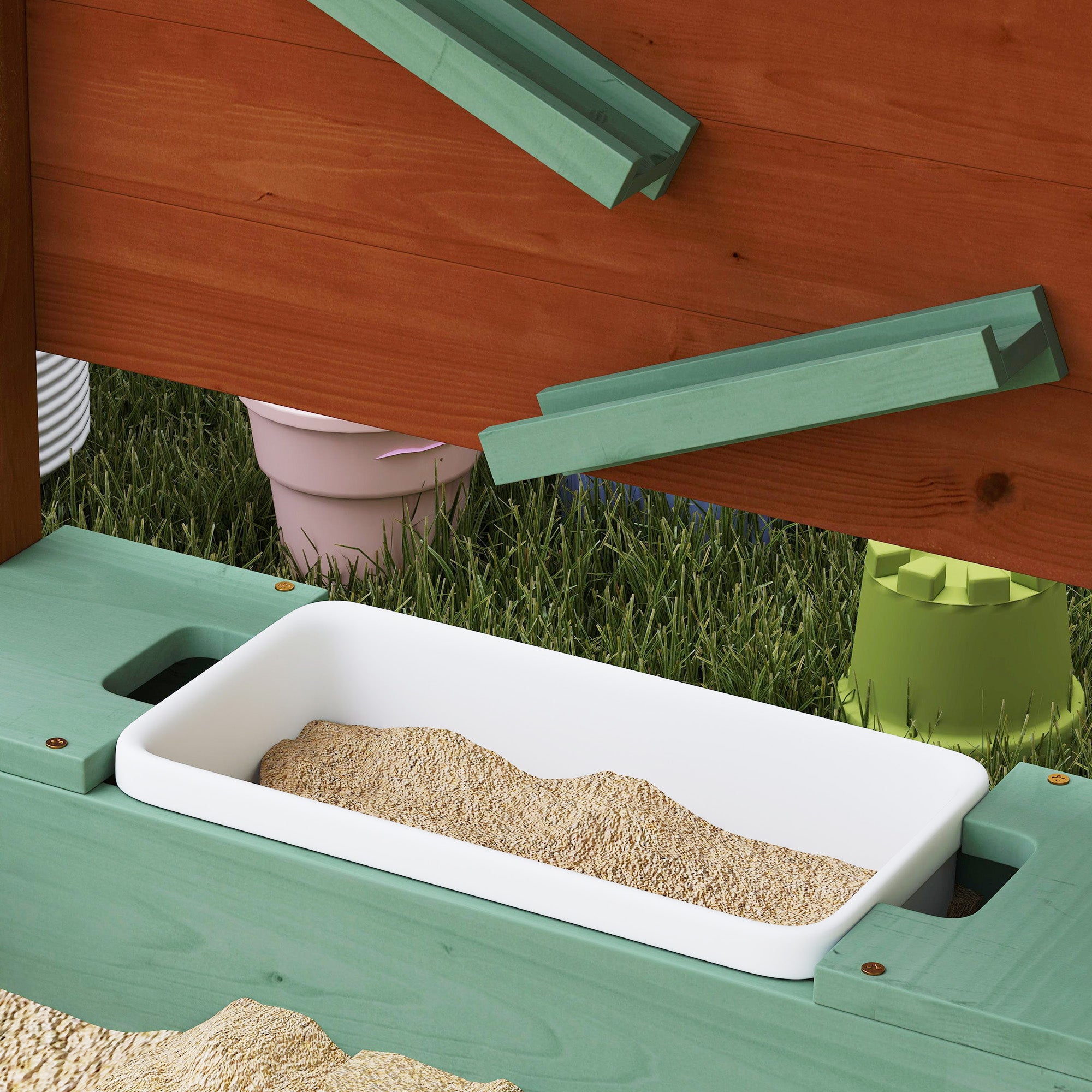 Wooden Kids Sandbox with Canopy, Sand Wall, Bottom Liner, for 3-6 Years, 46
