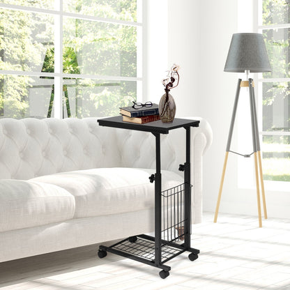 Rolling Height Adjustable Sofa End Side Table, Black End & Side Tables   at Gallery Canada