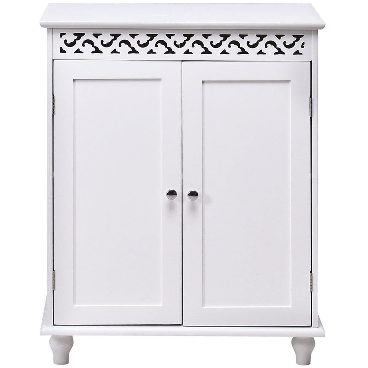 White Wooden 2-Door Storage Cabinet Cupboard, White Floor Cabinets   at Gallery Canada