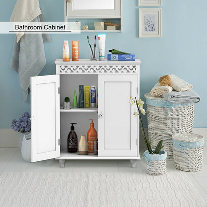 White Wooden 2-Door Storage Cabinet Cupboard, White Floor Cabinets   at Gallery Canada