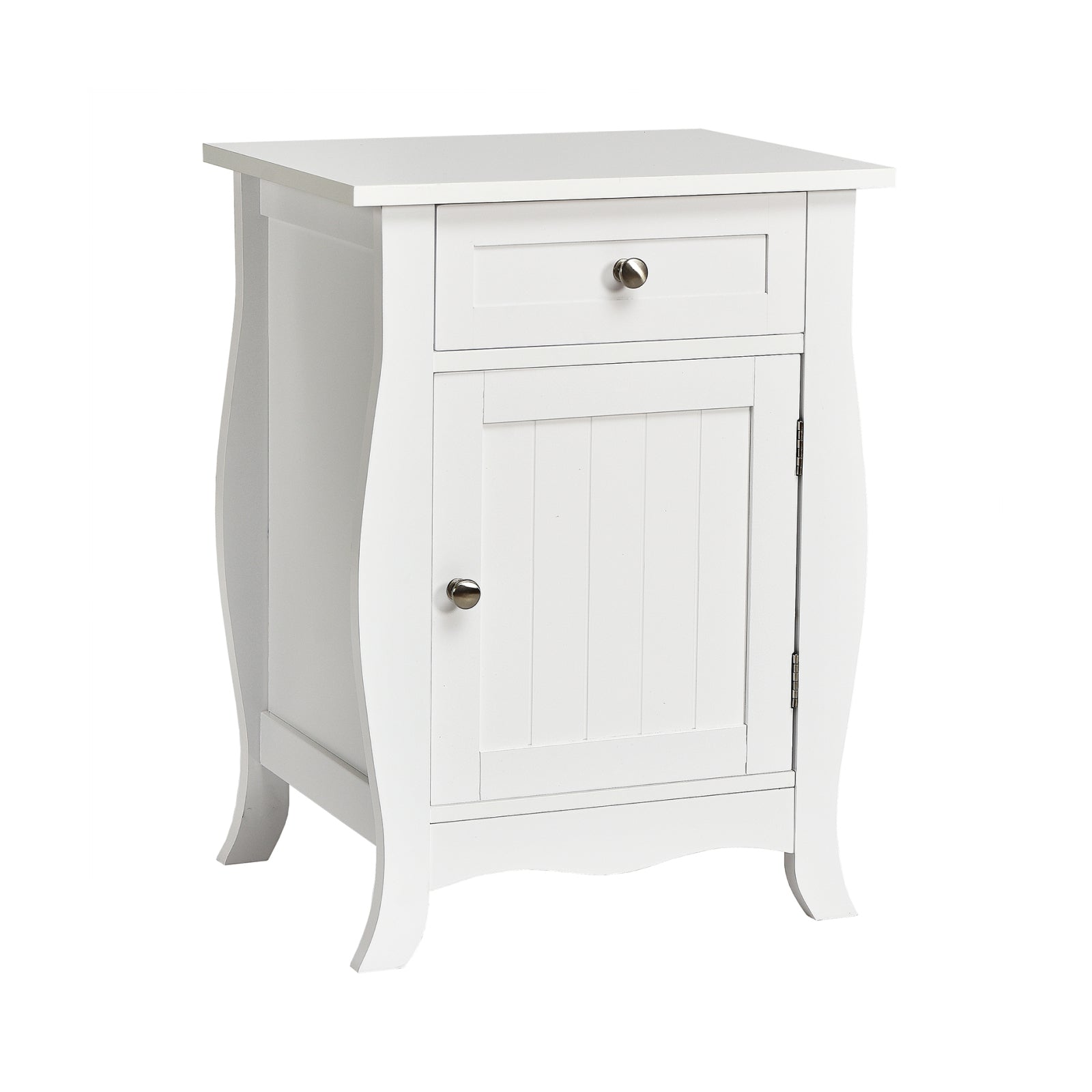 Wooden Accent End Table with Drawer Storage Cabinet Nightstand, White Nightstands at Gallery Canada