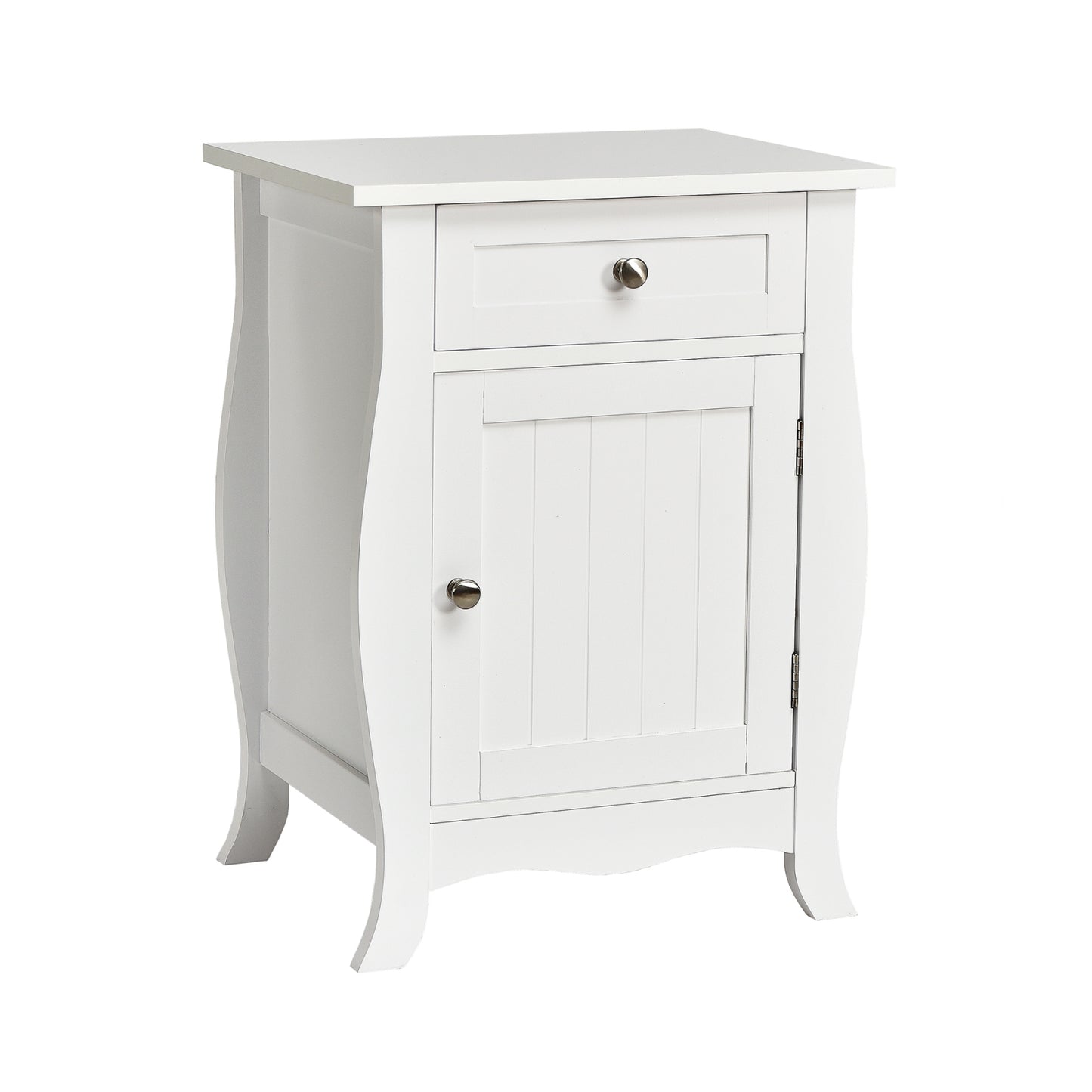 Wooden Accent End Table with Drawer Storage Cabinet Nightstand, White Nightstands at Gallery Canada