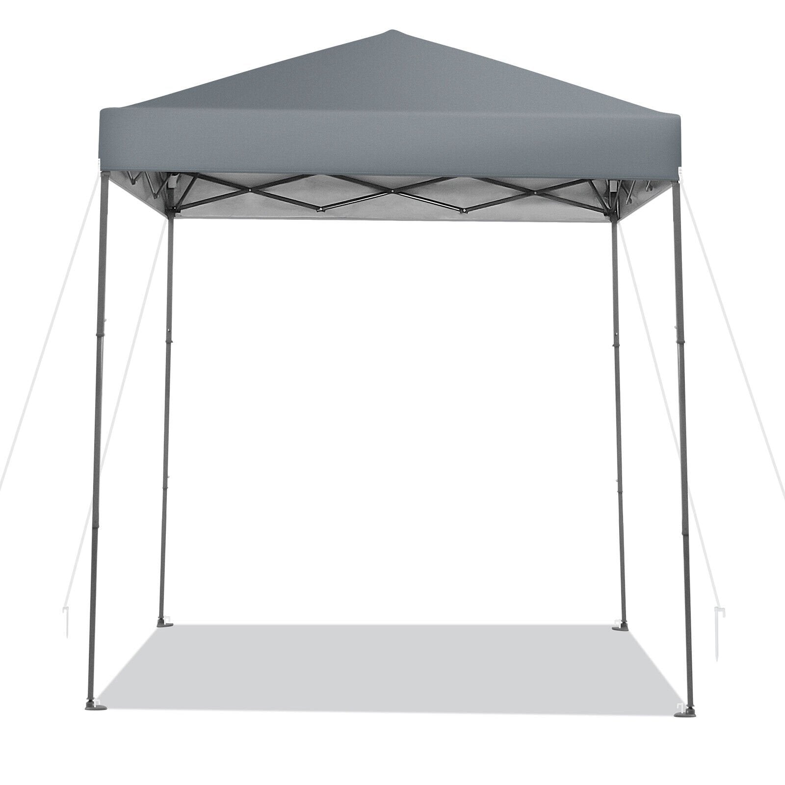 6.6 x 6.6 Feet Outdoor Pop-up Canopy Tent with UPF 50+ Sun Protection, Gray Canopies   at Gallery Canada