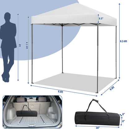 6.6 x 6.6 Feet Outdoor Pop-up Canopy Tent with UPF 50+ Sun Protection, White Canopies   at Gallery Canada