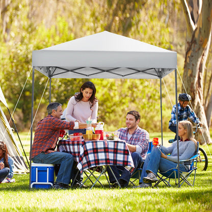 6.6 x 6.6 Feet Outdoor Pop-up Canopy Tent with UPF 50+ Sun Protection, White Canopies   at Gallery Canada