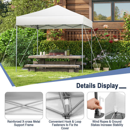 6.6 x 6.6 Feet Outdoor Pop-up Canopy Tent with UPF 50+ Sun Protection, White Canopies   at Gallery Canada