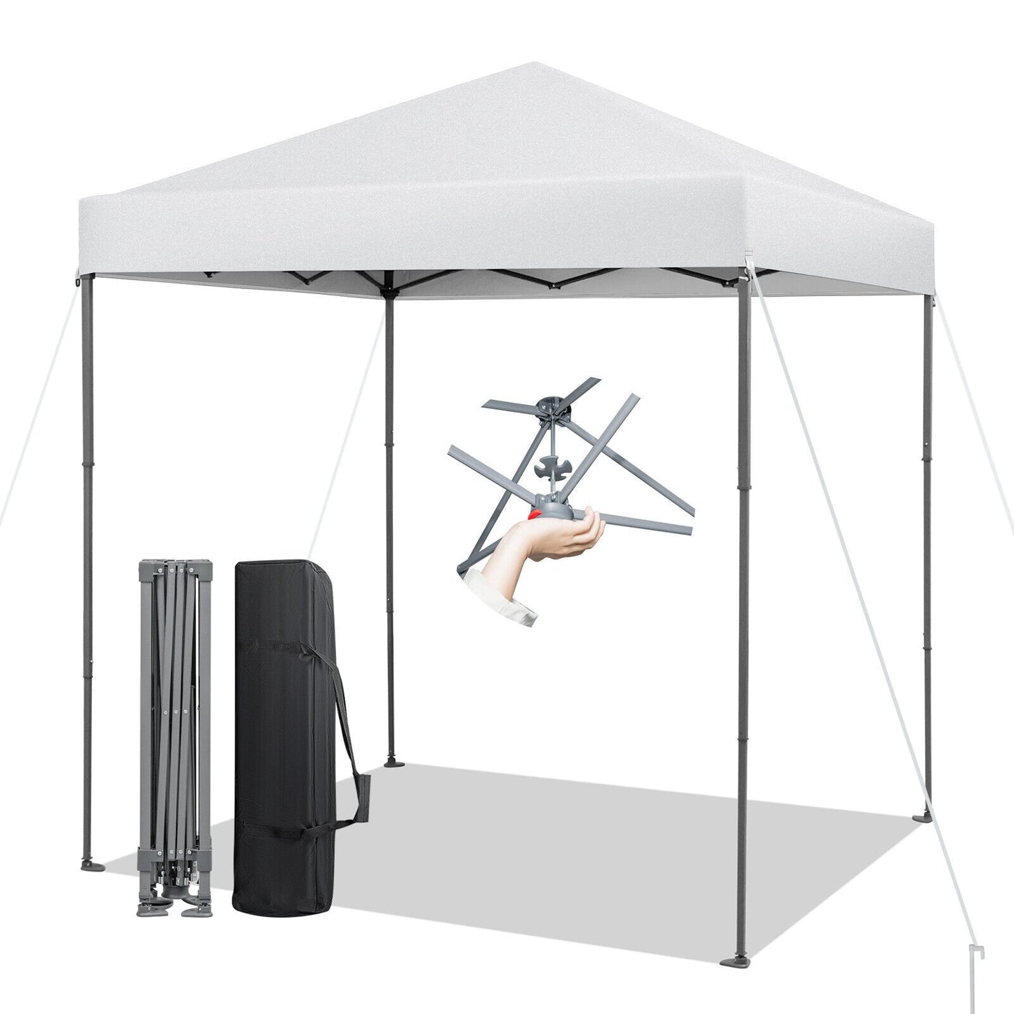 6.6 x 6.6 Feet Outdoor Pop-up Canopy Tent with UPF 50+ Sun Protection, White Canopies   at Gallery Canada