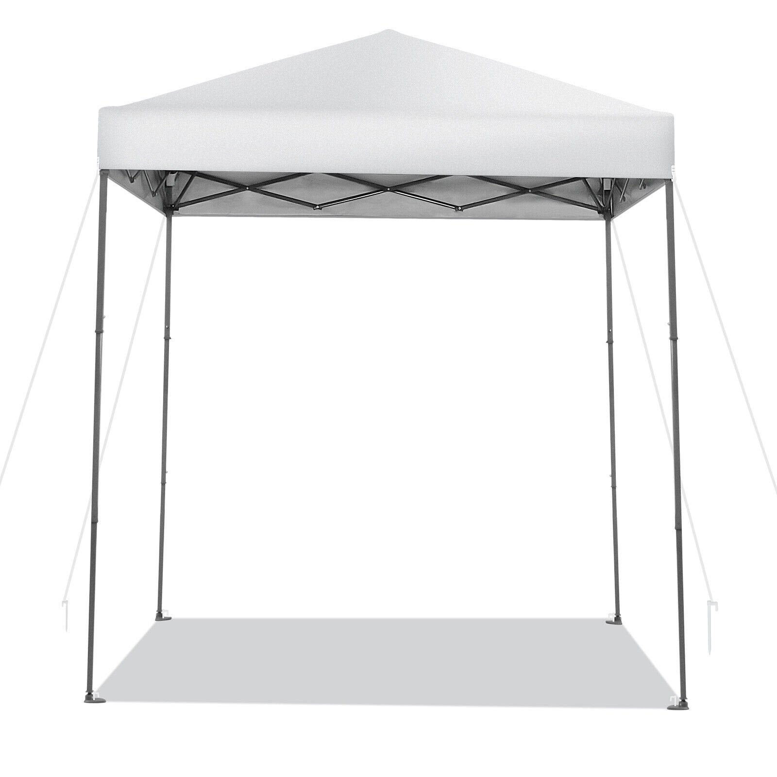 6.6 x 6.6 Feet Outdoor Pop-up Canopy Tent with UPF 50+ Sun Protection, White Canopies   at Gallery Canada