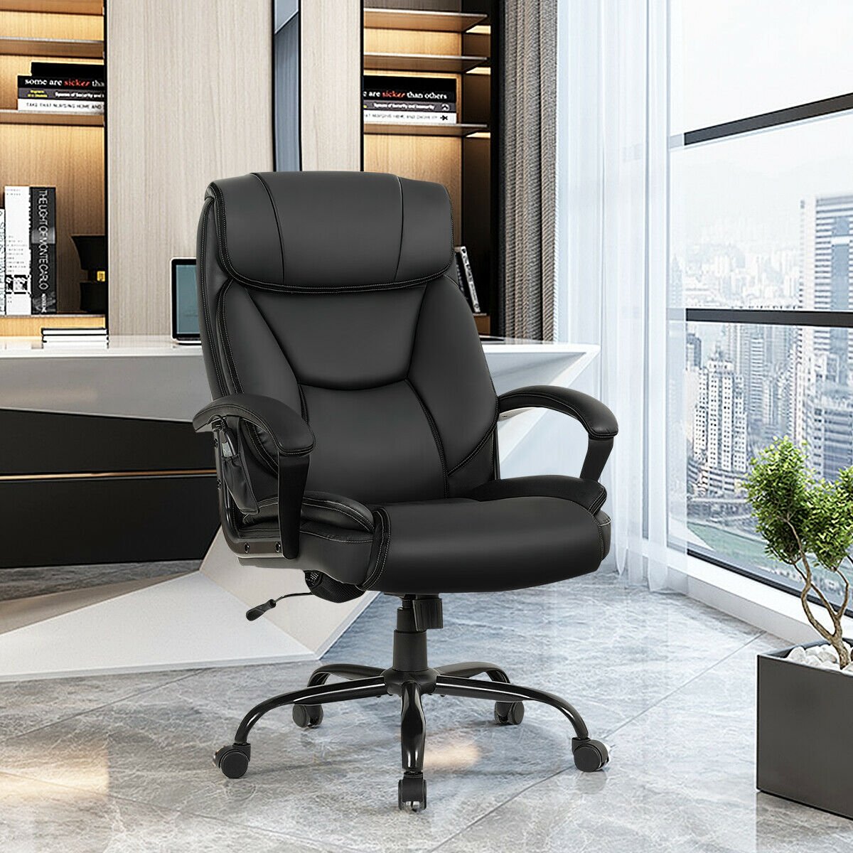 Big & Tall 500lb Massage Office Chair, Black Big and Tall Chairs   at Gallery Canada