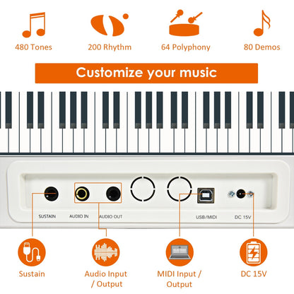 88-Key Full Size Digital Piano Weighted Keyboard with Sustain Pedal, White Pianos & Keyboards   at Gallery Canada