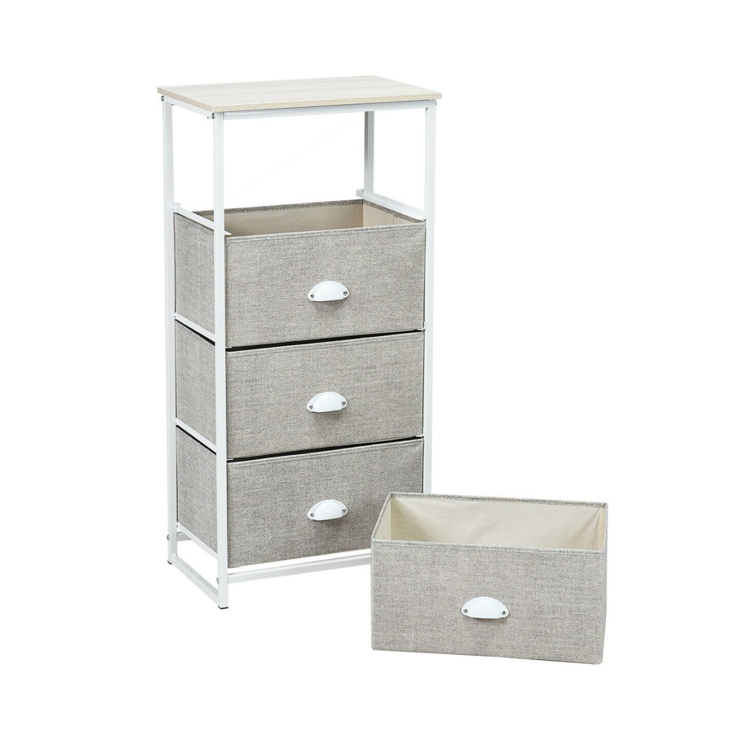 Chest Storage Tower Side Table Display Storage with 4 Drawers, Gray Dressers & Chests   at Gallery Canada