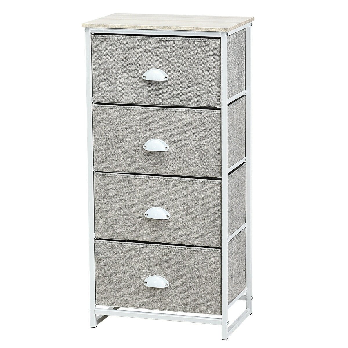 Chest Storage Tower Side Table Display Storage with 4 Drawers, Gray Dressers & Chests   at Gallery Canada