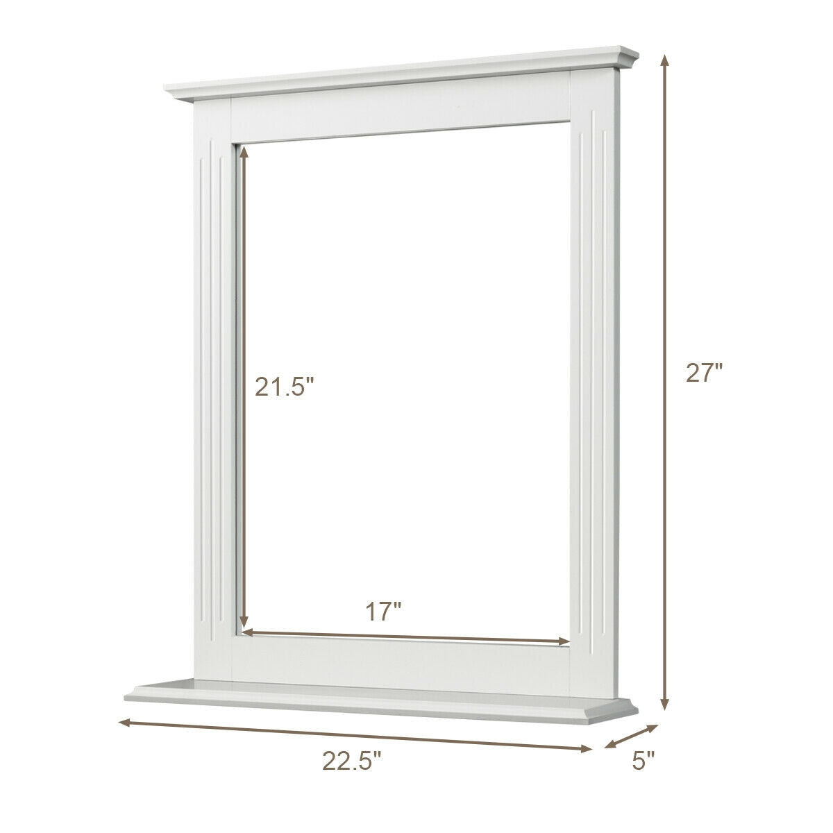 Wall-Mounted Multipurpose Vanity Mirror with Shelf, White Wall Mirrors at Gallery Canada