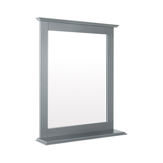 Wall-Mounted Multipurpose Vanity Mirror with Shelf, Gray Wall Mirrors   at Gallery Canada