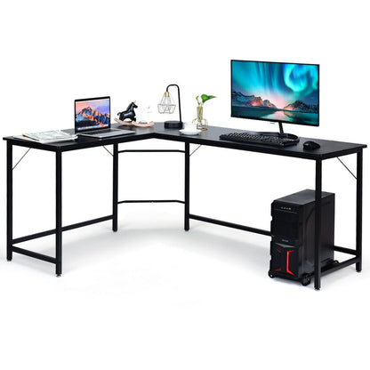 L Shaped Corner Computer Desk Laptop Gaming Table Workstation, Black L-Shaped Desks   at Gallery Canada