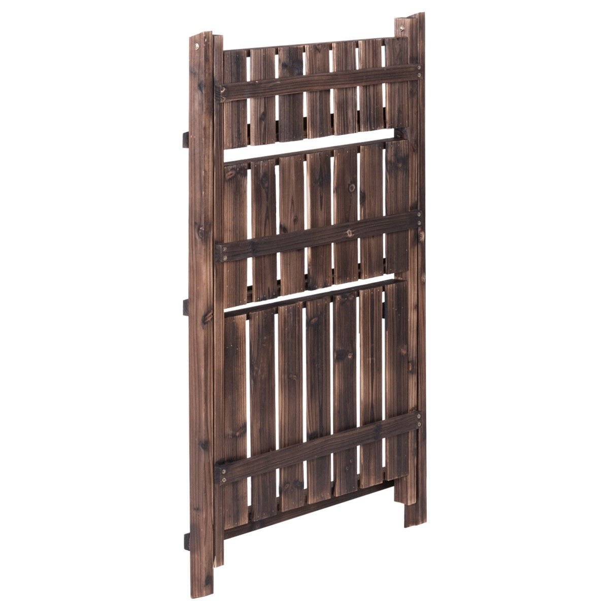 3 Tier Outdoor Wood Design Folding Display Flower Stand, Brown Plant Stands   at Gallery Canada