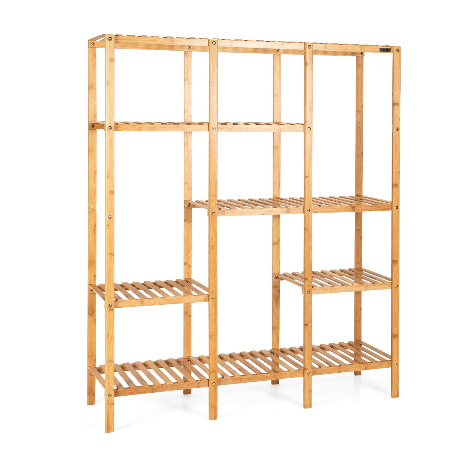 Multifunctional Bamboo Shelf Storage Organizer Rack, Natural Plant Stands   at Gallery Canada