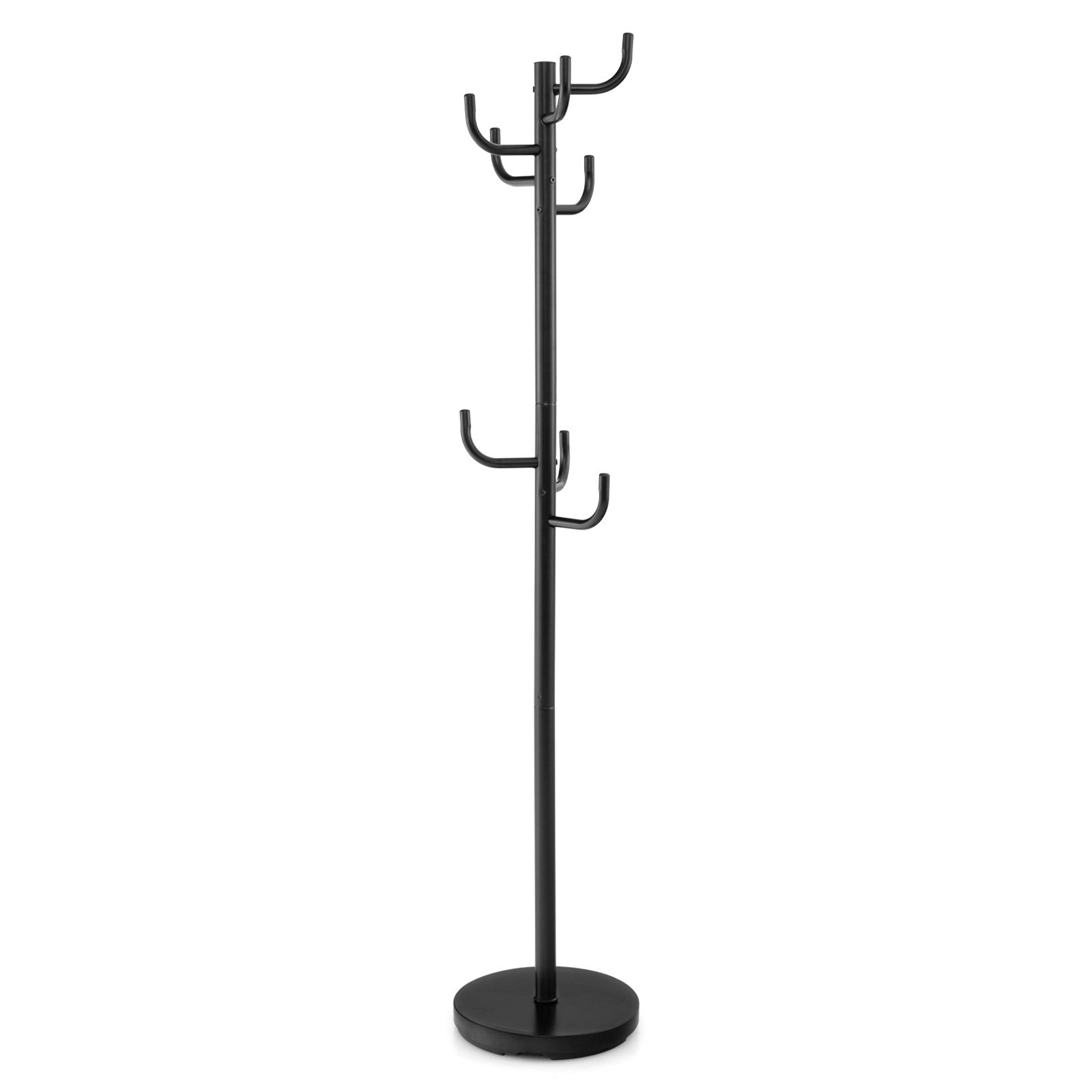 Metal Coat Rack Stand with 8 Sturdy Hooks and Metal Base, Black Coat Racks & Hall Trees   at Gallery Canada